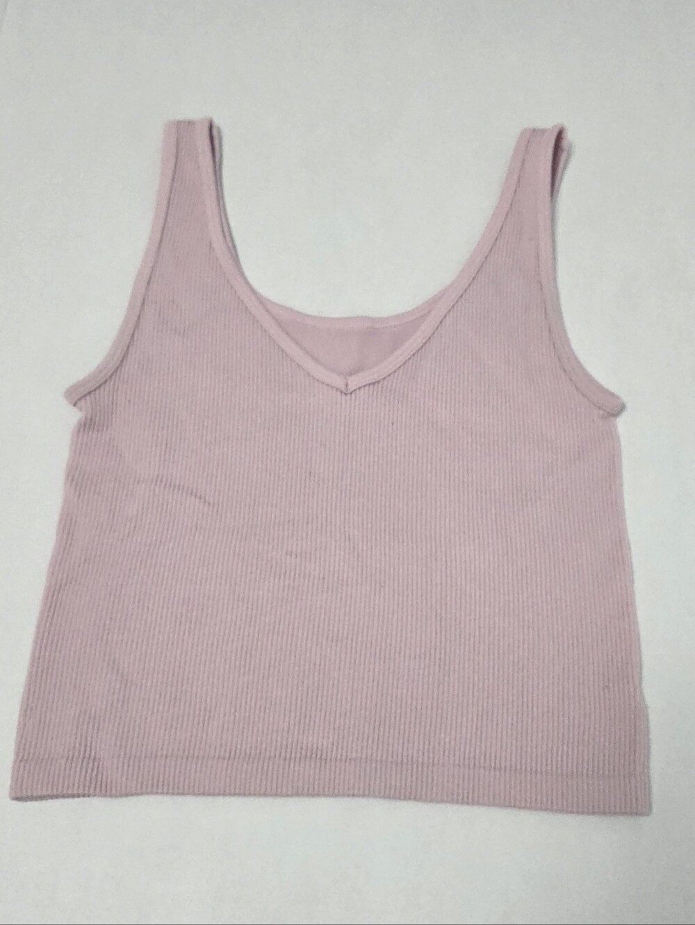Aeropostale Light Pink Ribbed V-Neck Tank Top
